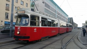One of Vienna's famous trams outside the Vienna Biosciences Centre