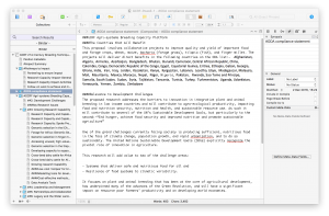 Scrivener is designed for assembling a long document from a large number of components.